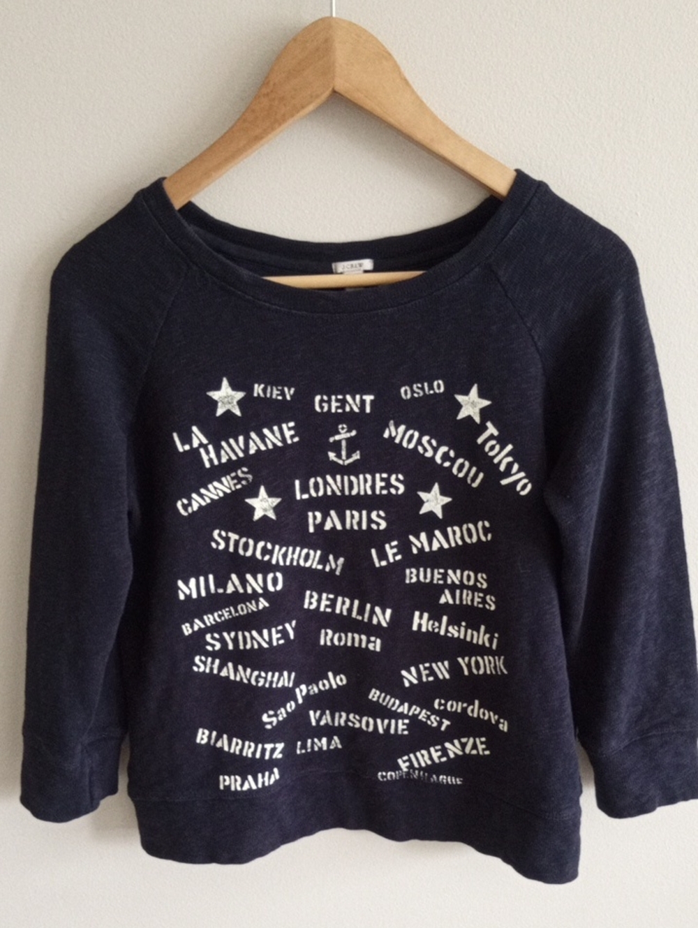 J. Crew Port Of Call Sweatshirt 100% Cotton Size Small